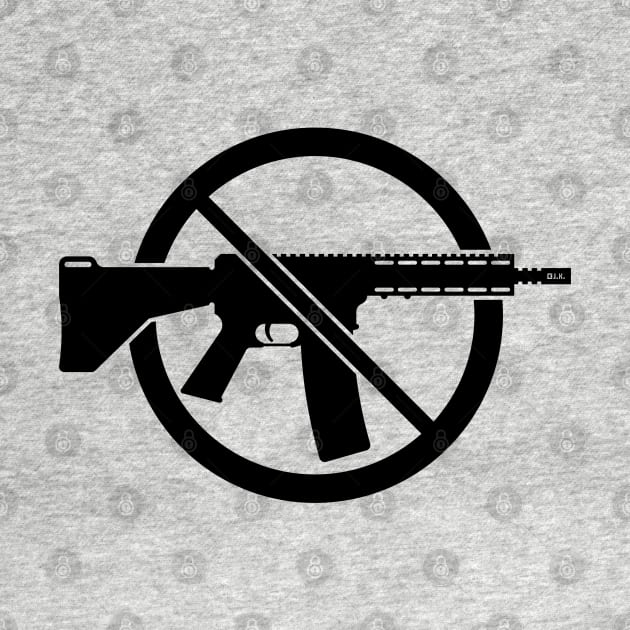 Gun Ban / Prohibition Sign (No Weapons / Peace / Black) by MrFaulbaum